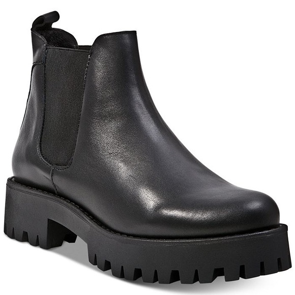 Black Leather Steve Madden Chelsea Boots Size 9.5W - Picture 1 of 2